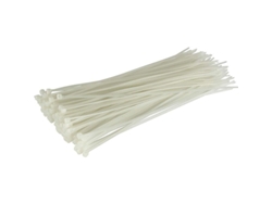 100 Clips Para Cables, Blancos, 200 Mm X 2,5 Mm, Nailon Pa 6.6, Duraderos, 8,1 Kg