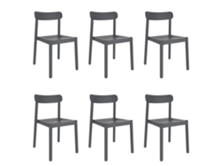 GARBAR ELBA Set 6 Silla Interior Exterior Gris oscuro