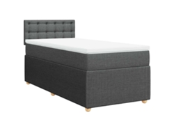 Maison Exclusive - Cama Box Spring Con Colchón Tela Gris Oscuro 90x190 Cm