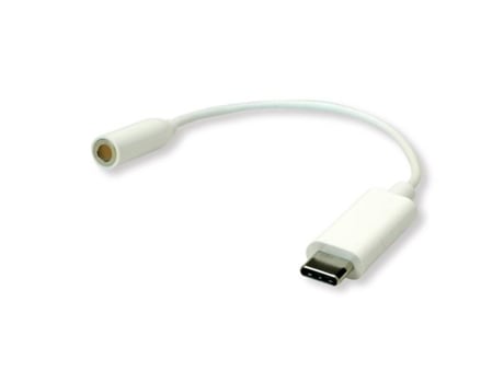 Cable ROLINE (USB-C y Jack 3.5 mm - 0.13m - Blanco)