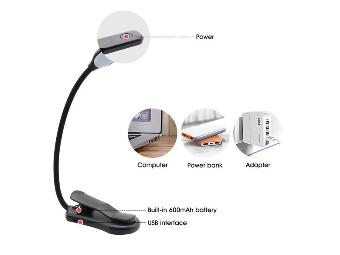 Luz De Lectura Recargable Por Usb
