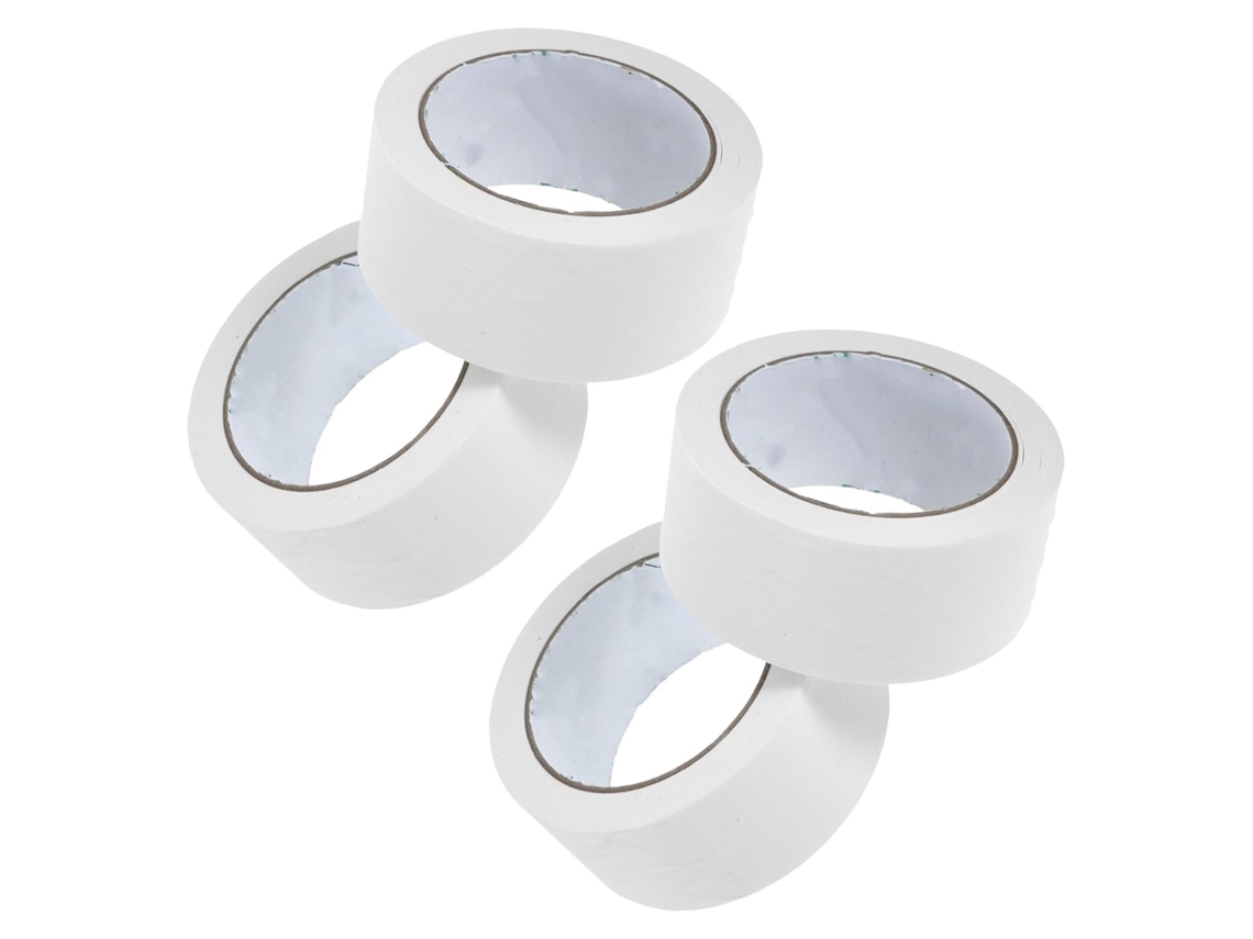 4 Rollos De Cinta Adhesiva Kraft Blanca Mate Para Embalaje, Pegatinas Reciclables, Fuerte Adhesión.