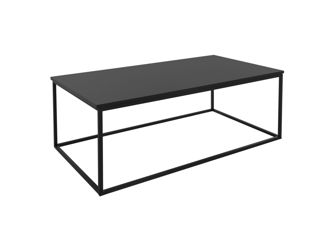 Mesa auxiliar de centro mesita de metal negro para salón/recibidor 110x39,5x59cm ML-DESIGN