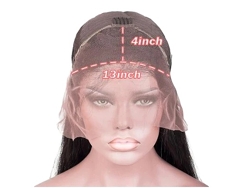 Peluca frontal de encaje, encaje transparente HD, lacio brasileño, peluca de 13x4, 20 pulgadas, 180 OEM