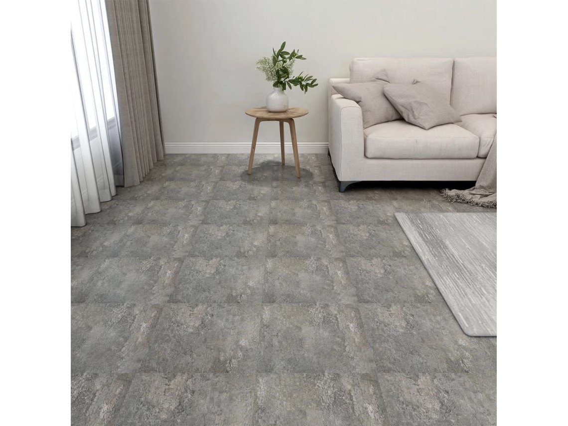 Tarimas De Suelo Autoadhesivas 20 Uds Pvc Gris 1,86 M²