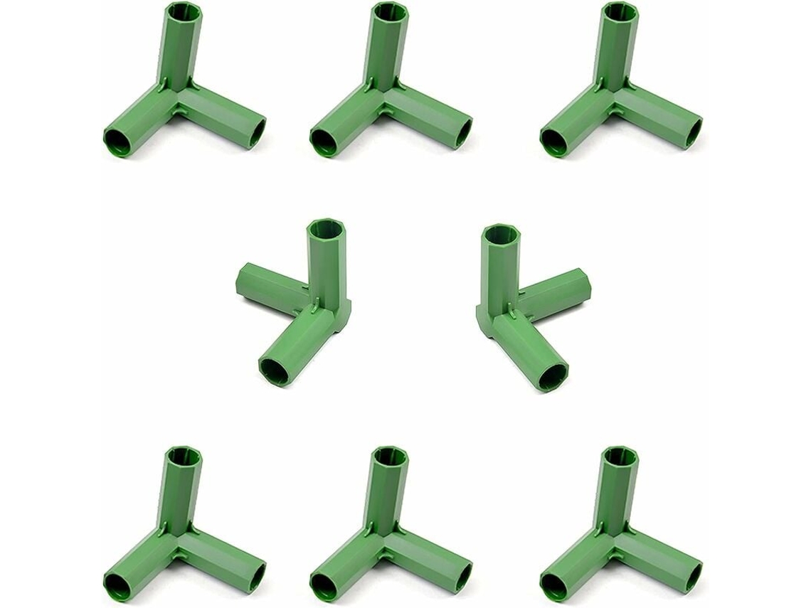 Conector para marco de invernadero, accesorio para marco de jardín de 16 mm, conector de ángulo recto de 3 vías, 10 unidades