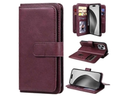 Funda De Cuero Antiarañazos Kt Serie 1 Multifuncional Compatible Con Iphone 16 Pro Max Con 10 Ranuras Para Tarjetas