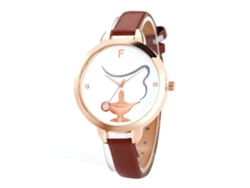 Relógio Casual Feminino Com Padrão Floral Moda Relógio De Pulso Quartzo Ouro Rosa