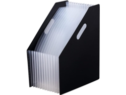 Organizador De Documentos Multicapa Expandible De Plástico Negro Para Oficina.