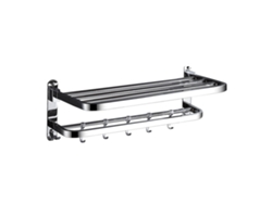 Toallero adhesivo plegable doble de acero inoxidable 304 para pared con ganchos para baño.
