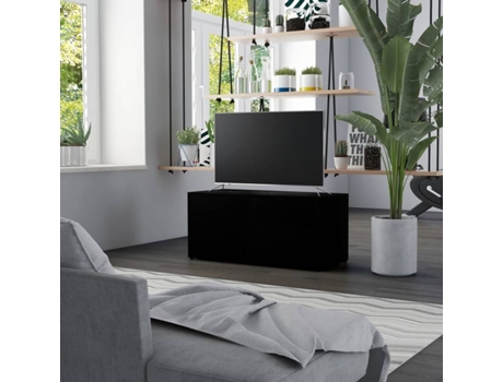 Mueble para la televisión VIDAXL Negro Madera contrachapada (80x34x36 cm)