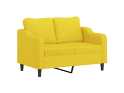 Juego De Sofás Con Cojines 3 Piezas Tela Amarillo Claro