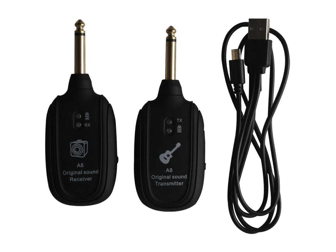 Transmisor y receptor inalámbrico para guitarra Rosewell UHF con batería recargable incorporada