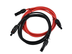 Cable de extensión para panel solar con conector MC4, 14AWG, 3 m, rojo y negro, resistente a los rayos UV, IP65.