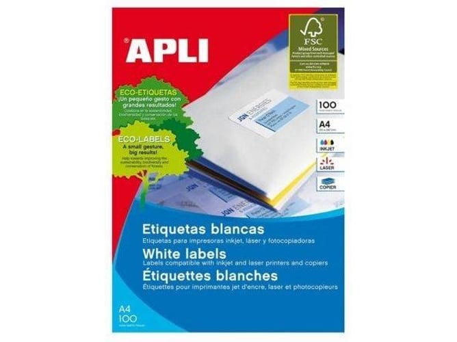 Etiquetas Adhesivas APLI 01289 -100 Hojas