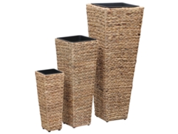 3 jarrones/flores decorativos para el hogar de jacinto de agua marrón Dkd