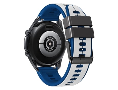 Correa de Silicona 20mm liberación rápida para Huami Amazfit GTS4 Mini/GTS3/GTS2 2E - blanco/azul