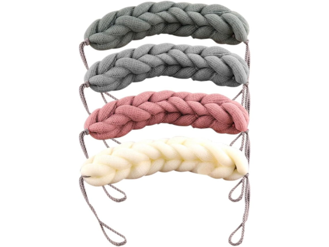 Lot De 4 Loofahs De Bain Doux En Maille Pe Para Exfoliation Délicate, Boules Bulles Confortables