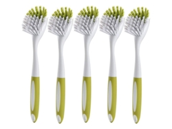 Cepillo De Limpieza Con Cerdas Rígidas Para Platos, Ollas Y Sartenes, Amarillo Verdoso, 5 Unidades