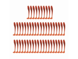 Danu26-50pcs Cebo De Pesca Suave De 5cm, Gusano T Cola, Artificial, Accesorio De Pesca, Rojo