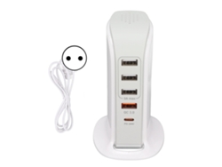Soporte De Carga Para Teléfono Con Adaptador, Estación De Carga Usb Multipuerto, Torre De Carga Rápida, Enchufe Europeo.