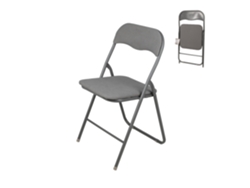 Silla plegable KIKASA de tela tipo gofre, gris (45x44x80 cm)