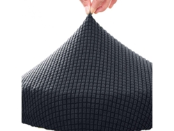 2026-10357-funda De Silla Elástica De Poliéster Lavable Para Taburetes Redondos Hogar Oficina Bar Hotel Gris Oscuro