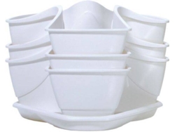 Conjunto de Macetas PROSPERPLAST Suspendido Coubi Herbal (Blanco)
