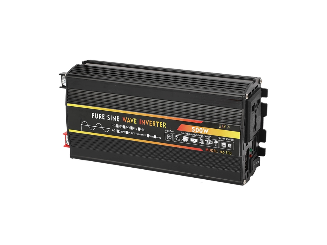 Inversor De Corriente De Onda Sinusoidal Pura De 500 W, De 12 V A 220 V, Con Enchufe Universal Y 2 Puertos Usb Para Coche.