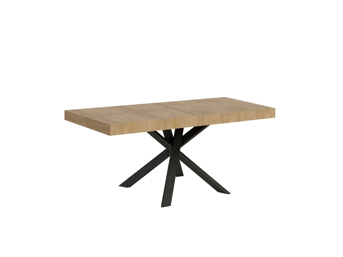 Mesa extensible 90x90/194 cm Clerk Premium tapa Roble Natural patas Antracita ITAMOBY