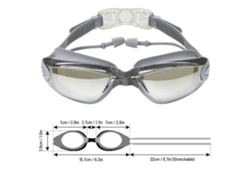 Gafas De Natación Antivaho, A Prueba De Fugas, Con Cómodos Tapones Para Los Oídos Y Estuche Para Adultos Y Jóvenes, Color Gris.
