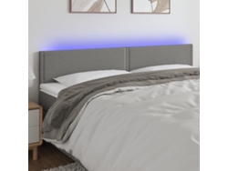 Cabecero Con Led De Tela Gris Oscuro 180x5x78/88 Cm