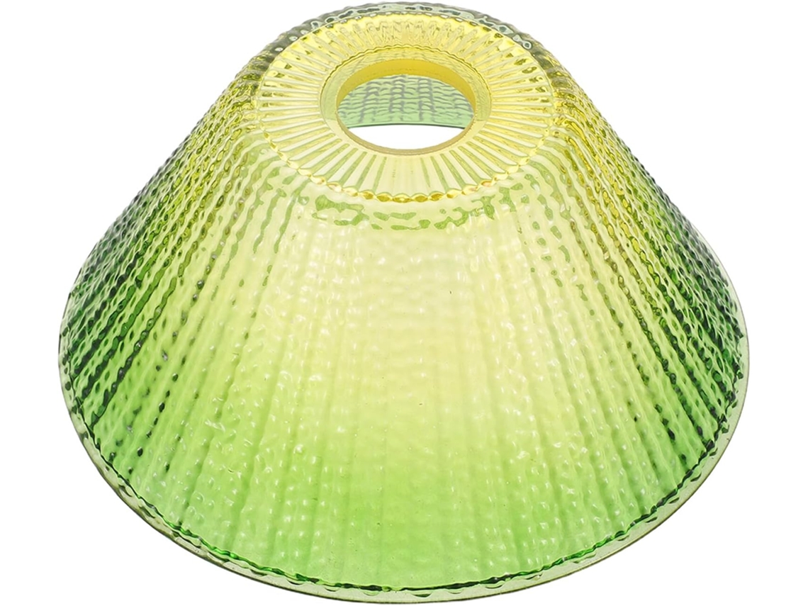 Lámpara colgante de cristal con degradado verde, pantalla plisada, orificio de 35 mm para bombilla E27, cubierta Mi Gokoco