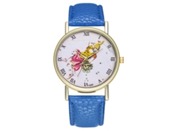 Reloj De Pulsera Unisex De Cuarzo Con Cubierta De Piel Sintética, Ajustable, Estilo Casual, Color Azul Marino.
