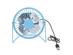 Ventilador Mini Usb Portátil Silencioso Con Aspas De Aluminio Para Oficina Y Hogar, Arte De Hierro, Azul
