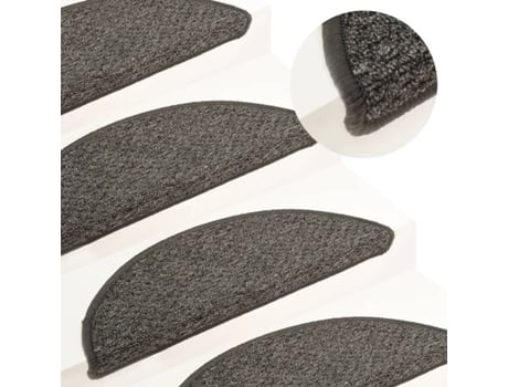 vidaXL Alfombras de peldaños de escalera 15 uds antracita 56x17x3 cm