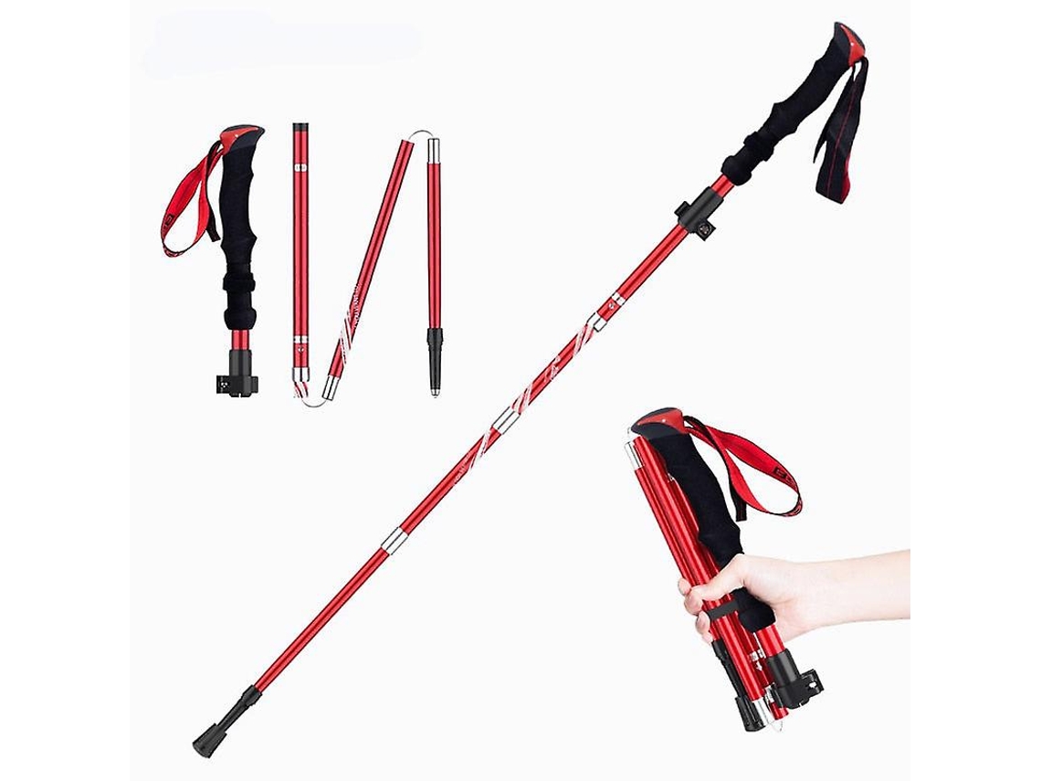 Bastones de trekking ultraligeros plegables de aluminio - Bastones telescópicos para acampar y hacer senderismo