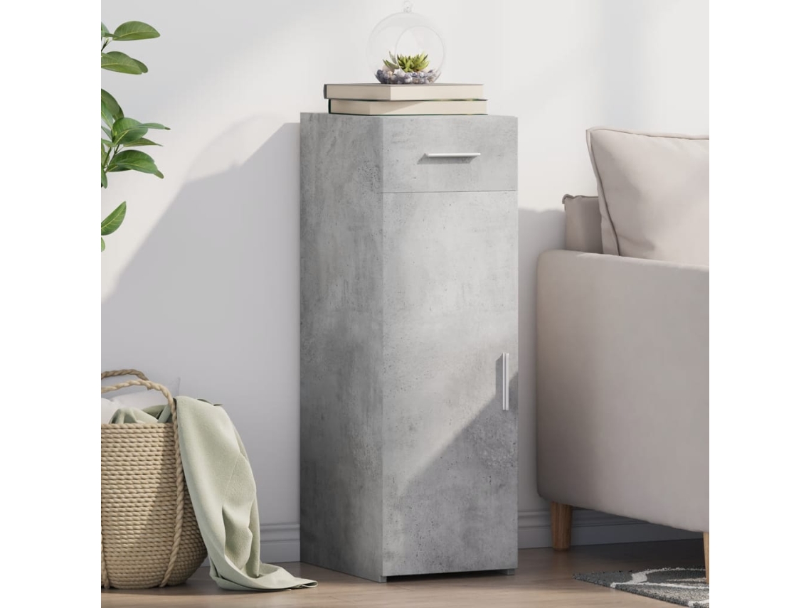 Aparador De Madera De Ingeniería Gris Hormigón 30x42,5x93 Cm