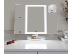 Espejo Led 10x Con 3 Luces, Inalámbrico, Portátil Y Ajustable.