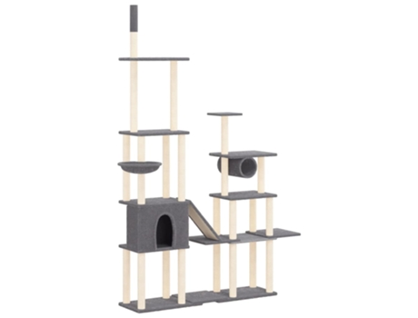 Rascador Para Gatos VIDAXL Con Postes De Sisal Gris Oscuro 279 cm