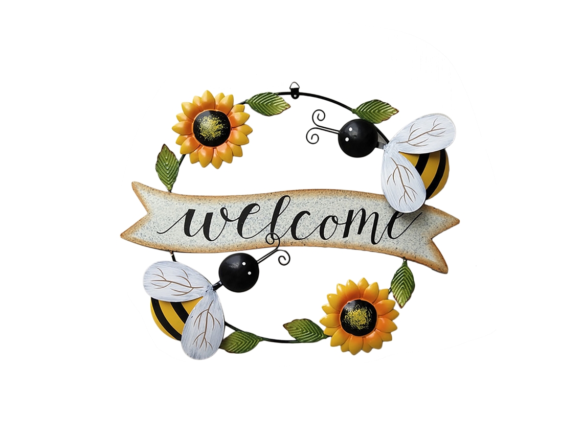 Arte decorativo de pared para sala de estar - Diseño rústico - Abeja y girasol