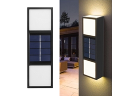 Aplique LED solar de pared para exterior, para jardín/garaje - Luz cálida