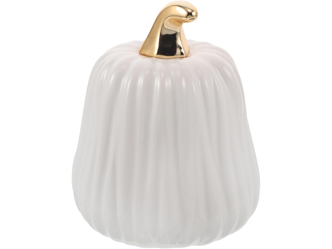 Adorno Calabaza Cerámica Blanca Pequeña Decoración 12 7 9 Estatua Decorativa Otoño Oficina Hogar Festival