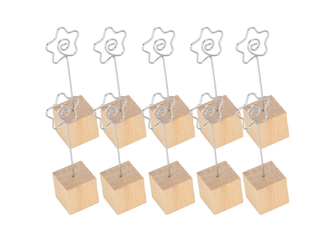 10 Soportes Para Fotos Con Base De Madera Y Clip De Metal, Para Escritorio, Notas, Tarjetas Y Decoración.