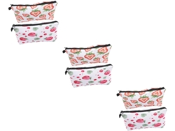 Kit De Maquillaje De 6 Piezas Con Un Lindo Neceser De Viaje Con Estampado De Fresas.