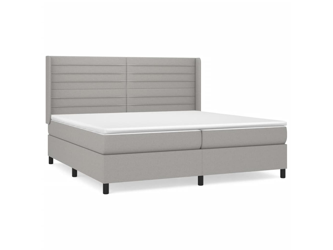 Maison Exclusive - Cama Box Spring Con Colchón Tela Gris Claro 200x200 Cm