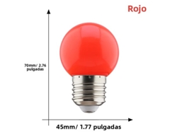 2 bombillas LED de colores G45 E27 de 220 V para lámpara de mesa/luz de noche Mdug (rojas)