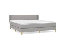 Maison Exclusive - Cama Box Spring Con Colchón Tela Gris Claro 180x200 Cm
