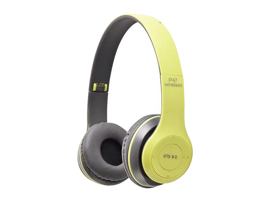 (p47 Amarillo) Auriculares Inalámbricos Con Orejas De Gato, Plegables, Con Flash Led, Auriculares Bluetooth