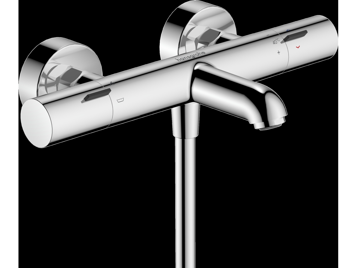 Termostato de baño HANSGROHE Ecostat Fine, proyección 177mm, montaje en superficie, 2 consumidores, 13325, Color: cromado